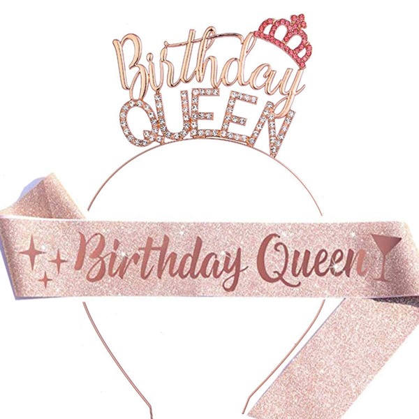Birthday Queen Crown And Birthday Sash Kit Rhinestone Birthday Queen