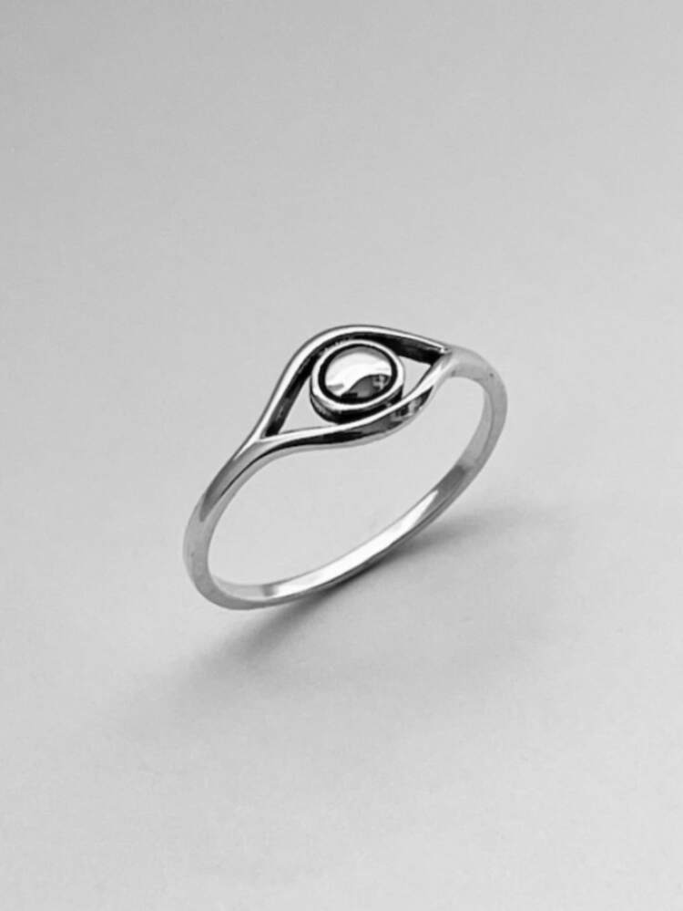 Anneau Millésime Simplicité À Détail Yeux - Argent - Voir 1