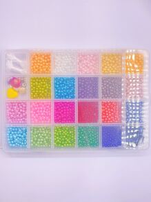 1 Hộp 24 ô hạt ngọc trai giả nhiều màu thời trang tự làm - Nhiều màu - Xem 4