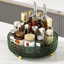 1pc High-end Rotatable Cosmetic Organizer, Desktop Storage Rack And Tray For Cabinets, Dressing Tables - Clear - View 6