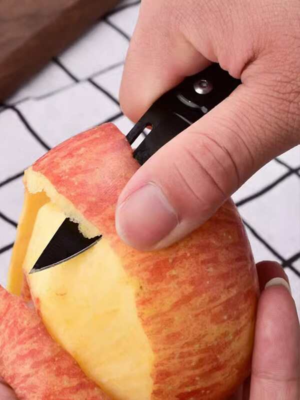 1pc Outdoor Folding Knife, Fruit Knife, Camping Knife, Stainless Steel