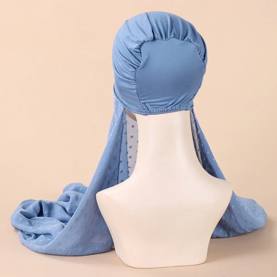 1 Bộ khăn quàng cổ màu trơn dành cho nữ Khăn quàng cổ thông thường hàng ngày - Màu xanh ngọc - Xem 1