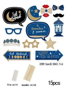 15pcs Ramadan Photo Booth Props