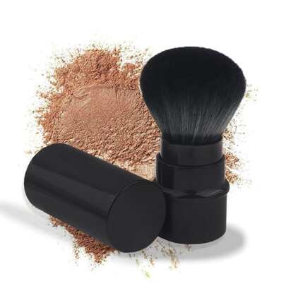 1支带盖伸缩多功能化妆刷，塑料手柄，柔软尼龙毛，便携式散粉腮红刷，化妆工具，美容化妆品配件，粉底刷，遮瑕刷，腮红刷，修容刷，古铜粉刷，散粉刷，粉底刷，腮红刷，赠品