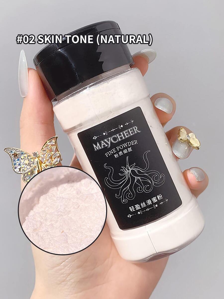 MAYCHEER オイルコントロール ルースパウダー , 1個 長持ち 防水 防汚性 フェイスメイク 製品 - 自然な色 - チェックする 1
