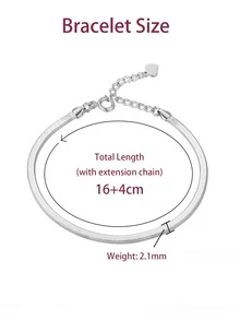 2pcs/Set Snake Bone Necklace & Bracelet For Women 925 Sterling Silver Simple Blade Chain Fine Jewelry Set For Daily Life Decor