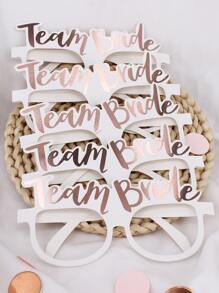 6 件带字母印花图案的伴娘派对拍照道具眼镜