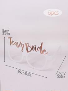 6 件带字母印花图案的伴娘派对拍照道具眼镜