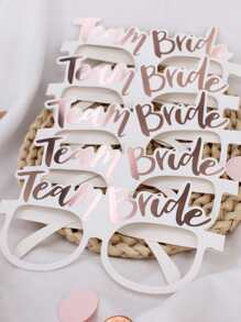 6 件带字母印花图案的伴娘派对拍照道具眼镜