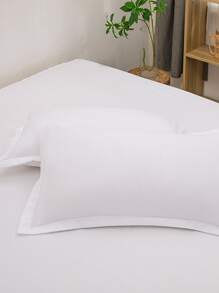1pair White Pillowcase/ Pillow Protector For Bed - White - View 3