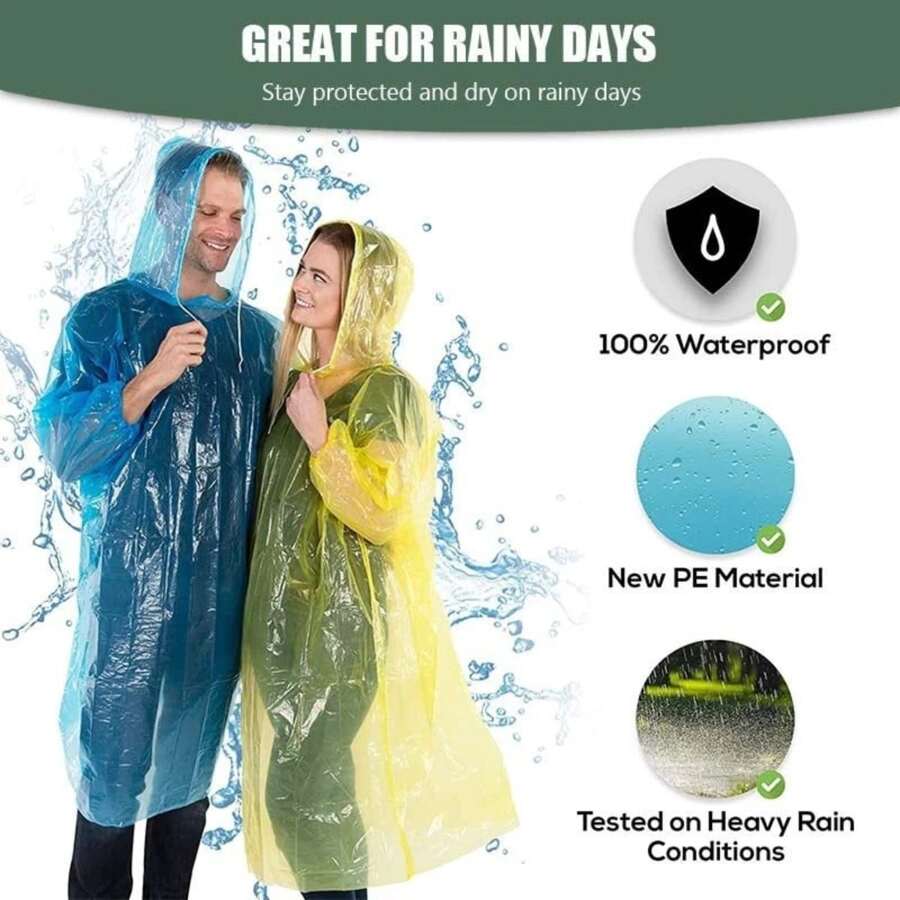1pc PVC Raincoat, Modern Disposable Rain Jacket For Outdoor - Multicolor - View 1