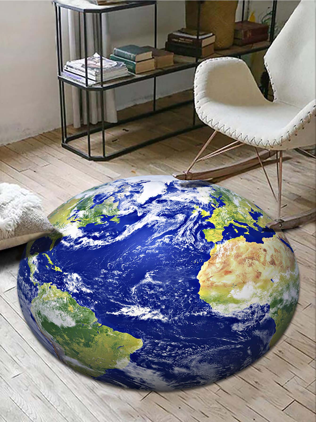 1入組地球圖案地毯 - 彩色 - 查看 1