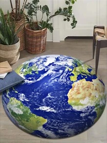 1入組地球圖案地毯 - 彩色 - 查看 3