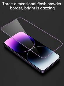 2 Miếng Long lanh Kính cường lực Chống rơi Phim bảo vệ điện thoại Tương thích với iPhone - Màu tím - Xem 4