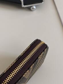 con patrón de rayas tarjeta de crédito Soporte, elegante con cremallera Monedero, falso Shorts Monedero, tarjeta múltiple embalar - Negro - Ver 5
