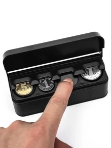 1pc Solid Car Change Storage Box - Black - View 3