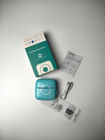 樂趣打印藍綠色便攜式迷你打印機標籤保暖照片印刷文件印刷