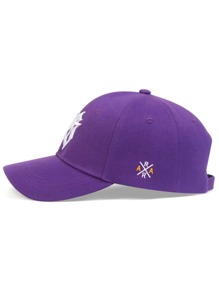 AR 1pc Men's Gothic Letter Embroidered Baseball Cap, Outdoor Adjustable Sun Protection Casual Hat Street - Purple - View 3