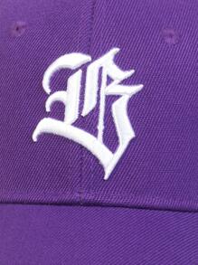 AR 1pc Men's Gothic Letter Embroidered Baseball Cap, Outdoor Adjustable Sun Protection Casual Hat Street - Purple - View 5