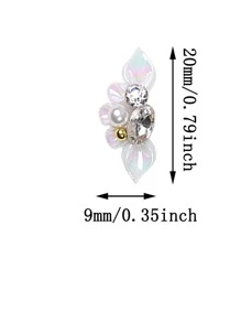 10Pcs 3D Nail Charms Flower Nail Art Charms Diy Nail Gems Nail Supplies Nails - White - View 5