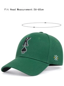 AR Hombres Gorra de béisbol con bordado de letra - Verde - Ver 4