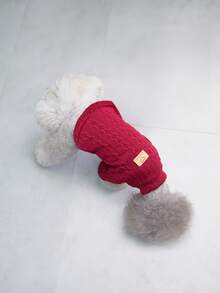 Ropa para mascotas para perros otoño con invierno , pequeño con talla media Jersey de mascota - Burdeos - Ver 3