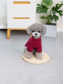 Ropa para mascotas para perros otoño con invierno , pequeño con talla media Jersey de mascota - Burdeos - Ver 4