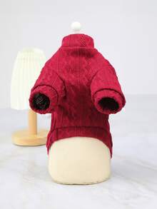 Ropa para mascotas para perros otoño con invierno , pequeño con talla media Jersey de mascota - Burdeos - Ver 6