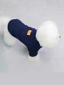 Ropa para mascotas para perros , Jersey para pequeño & medio perros - Azul Marino - Ver 4