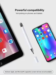 Capacitive Pen, Mobile Phone, Touch Pen, Disc, Touch Screen Pen, Tablet Computer, Painting, Universal Handwriting Pen - White - View 3