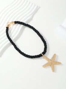 1 Miếng Đúng mốt Hợp kim Sao biển Vòng cổ mặt dây chuyền Thích hợp Đối với phụ nữ - màu đen - Xem 1