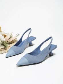 Women's Pointed-Toe Low Vamp Back-Strap Simple Chic Shoes