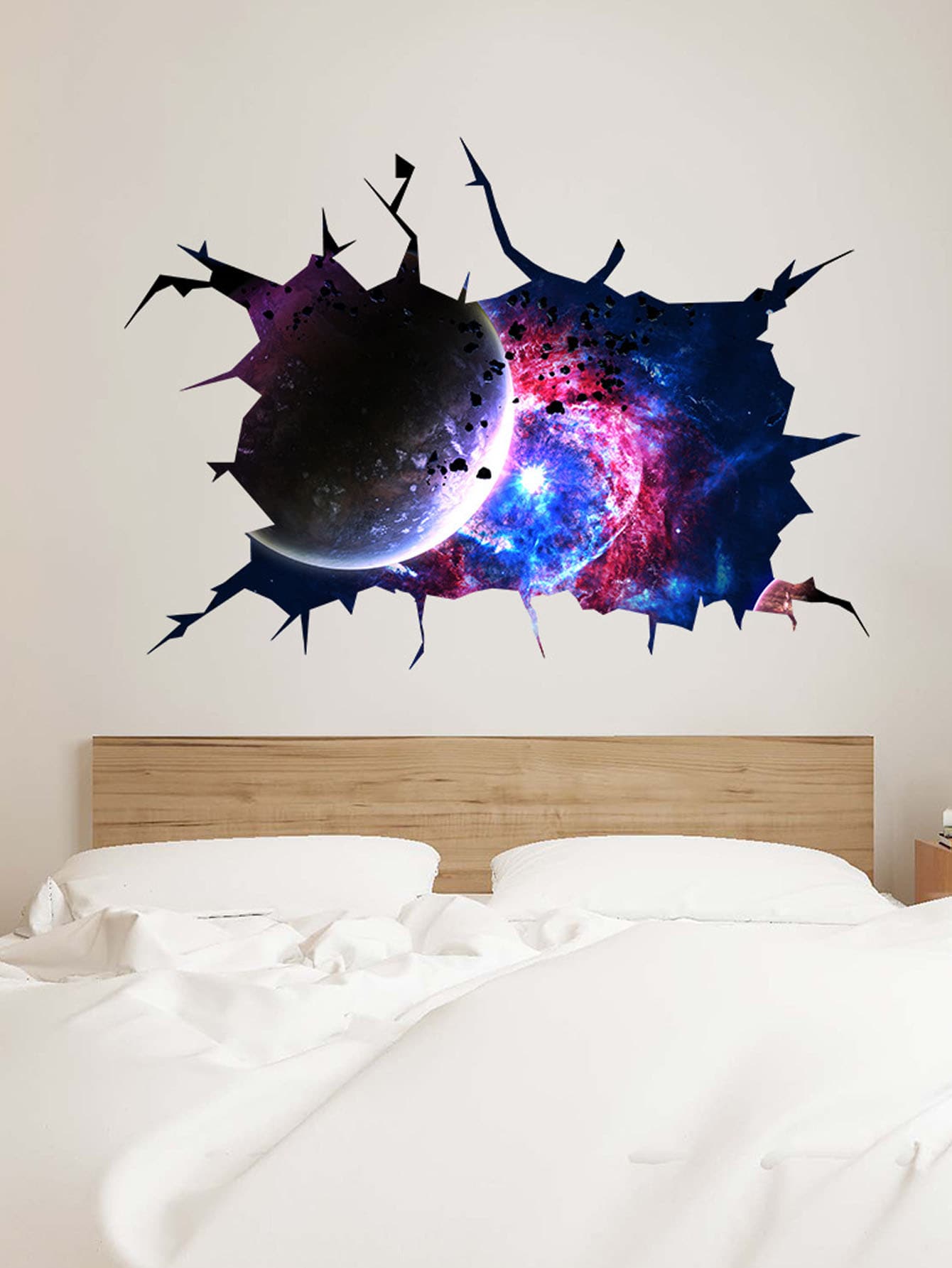 1 Sheet Universe Space Planet Explosion 3d Wall Sticker Decal For ...
