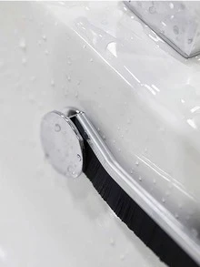 One black long handle portable bathroom crevice brush - Black - View 2