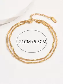 1 Stück Fashion Edelstahl Mehrlagige Fußkette Für Frauen für Dekoration Geschenk