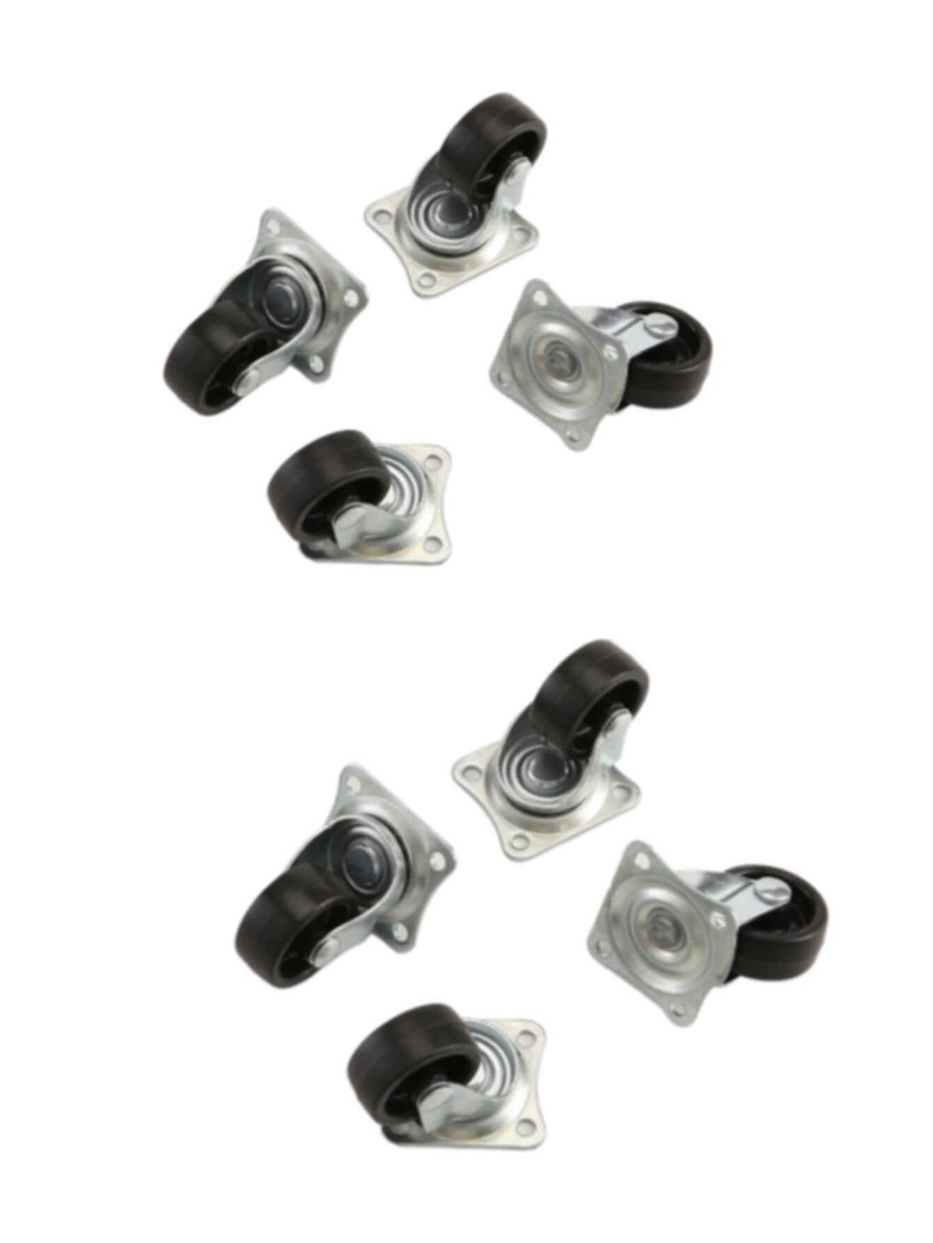 2 Kit De 4 Rodinhas multiuso 2 POL DE FERRO Para Mesa Cadeira movies - Prata - Visão 1