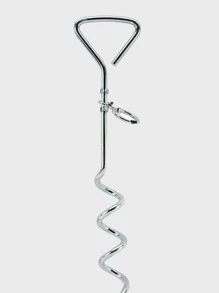 1pc Outdoor Pet Supplies Stainless Iron Screw Dog Leash Fixed Stake Dog Nail Earth Anchor Set - Silver - View 6