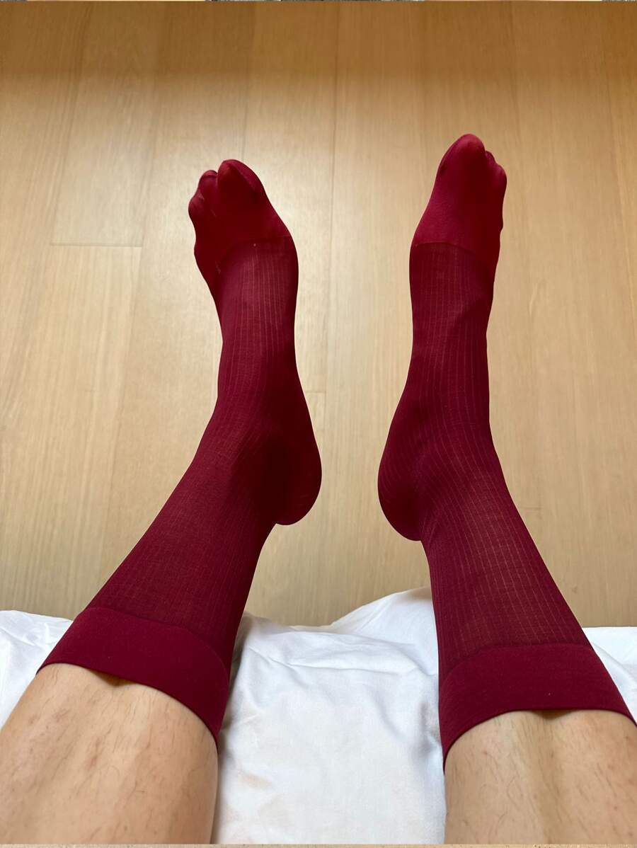 1 đôi Váy dự tiệc chất liệu da PU Giày dép Vớ giữa bắp chân - Màu Đỏ Sâu - Xem 1