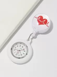 1 Stück liebevolle Krankenschwester Uhr, mit Herz Muster und dehnbar mit Schnallenverschluss, großes klares Ziffernblatt und Silikongehäuse, Valentinstag