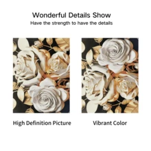 1 pieza Pintura de pared dorado color rosa espléndido - Negro - Ver 3