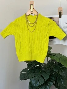 Women Knit Tops - Yellow - View 5