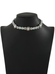 波西米亞風格女士短休閒項鍊,復古鎖骨鏈條