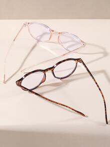 2 副女士多边形时尚眼镜，适合日常使用 - 彩色 - 查看 4