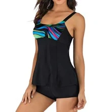 Graphic Print Sports Set - Black - View 1