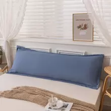 1 pieza soltero/doble agradable para la piel Funda para almohada , Almohada núcleo no incluido - Azul - Ver 4