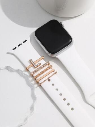 5入組水鑽裝飾錶帶裝飾環