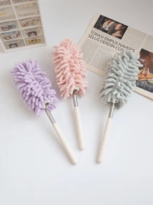 1入組迷你雪尼爾超細纖維除塵撣子帶可伸縮手柄適用於家庭,書桌,汽車清洗 - 粉色 - 查看 5