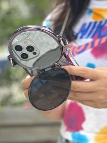 Astronaut Design Phone Case With Lanyard & Glitter Paper - Purple - View 5