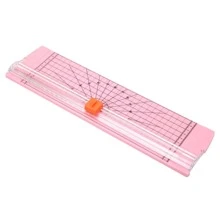 1pc A3 A4 A5 Paper Cutter 12 Inch Titanium Paper Trimmer Scrapbooking Tool With Automatic Security Safeguard And Side Ruler For Craft Paper, Coupon, Label And Cardstock 14 X 3.7inch, DIY Crafting Handwork - Pink - View 9
