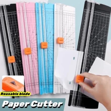 1pc A3 A4 A5 Paper Cutter 12 Inch Titanium Paper Trimmer Scrapbooking Tool With Automatic Security Safeguard And Side Ruler For Craft Paper, Coupon, Label And Cardstock 14 X 3.7inch, DIY Crafting Handwork - Pink - View 2